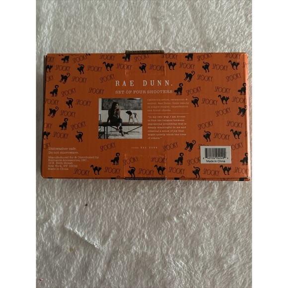 Rae Dunn Halloween 4 Shot Glasses 2oz Shooters Wicked Spooky 4" Tall Bar Glass - Picture 3 of 3